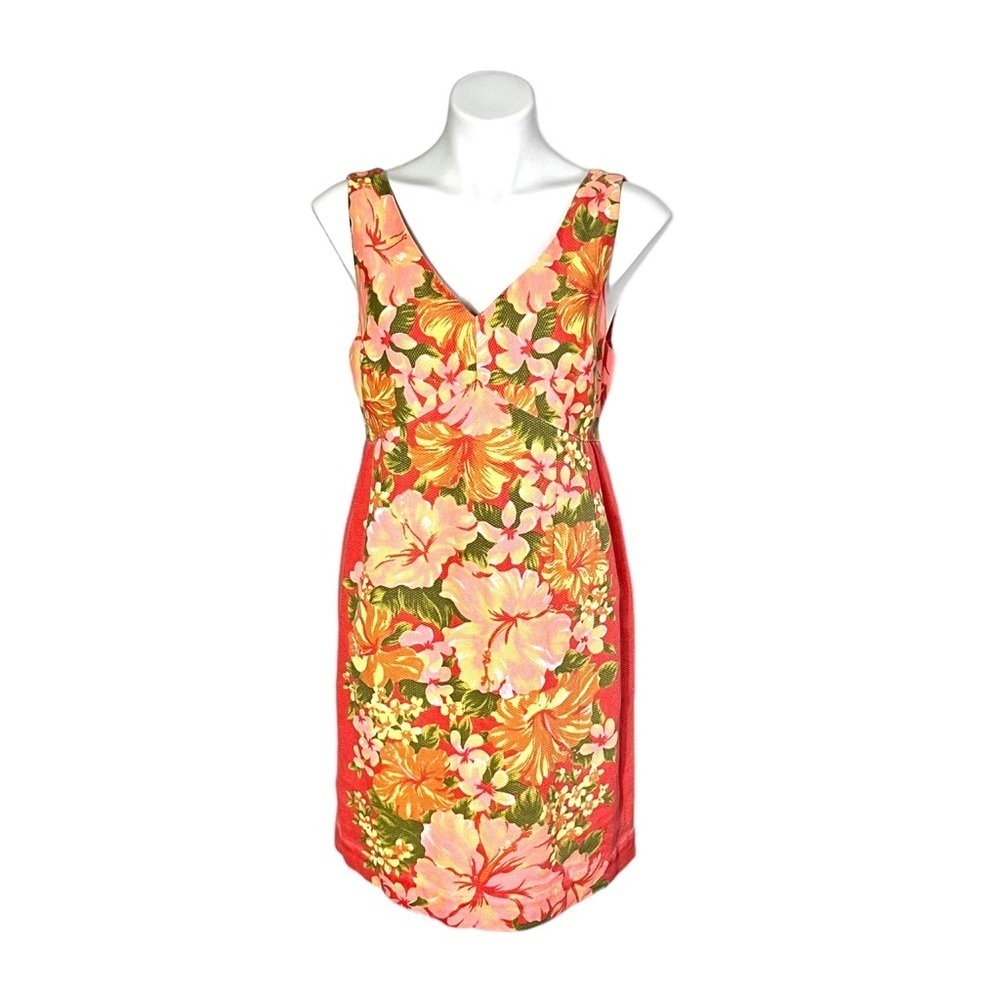 Tracy Feith Hawaiian Floral Dress Size 13 Coral/Yellow